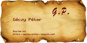 Géczy Péter névjegykártya